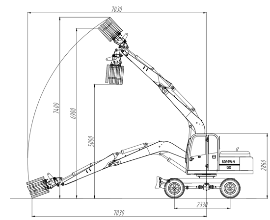宝鼎实心胎抓料机工作范围 宝鼎实心胎抓料机工作范围